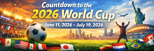 2026 World Cup schedule and countdown banner June 11 to July 19 2026